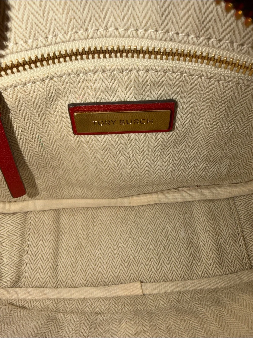 ‼️Tory Burch Kira Chevron Red Leather Camera Crossbody Bag